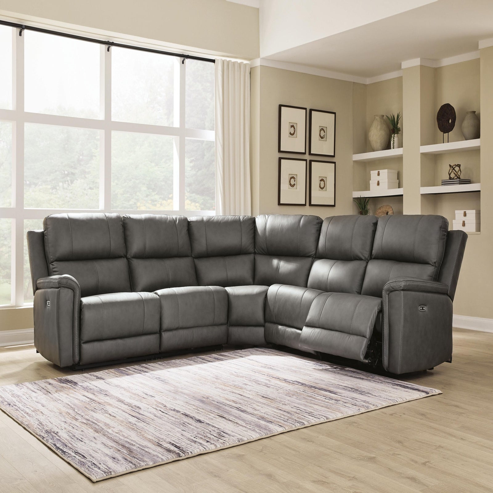 Bleckley 5-Piece Power Reclining Sectional (PCU12000-SI) - Image 2