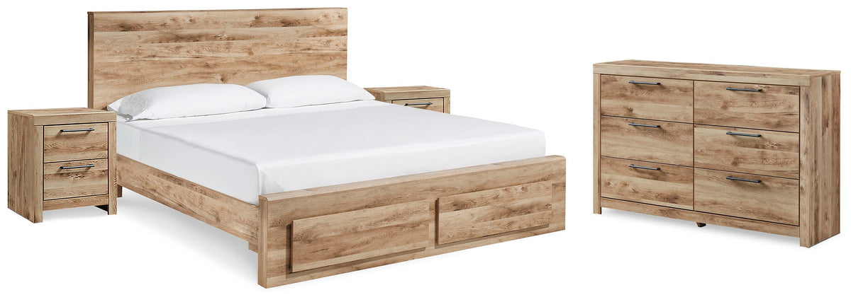 Hyanna Storage Bed, Dresser and 2 Nightstands - Tan Brown  (B1050-SI)