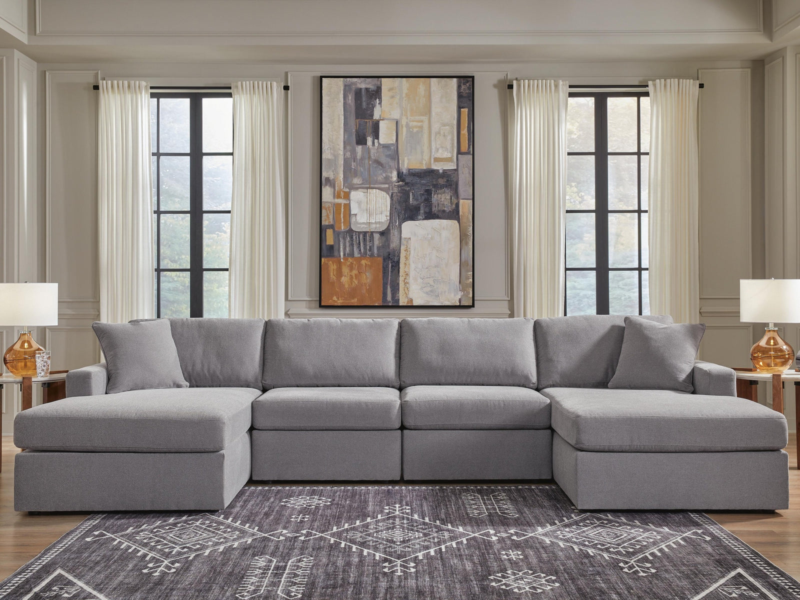 Modmax 4-Piece Double Storage Chaise Sectional (92104-SI) - Image 2