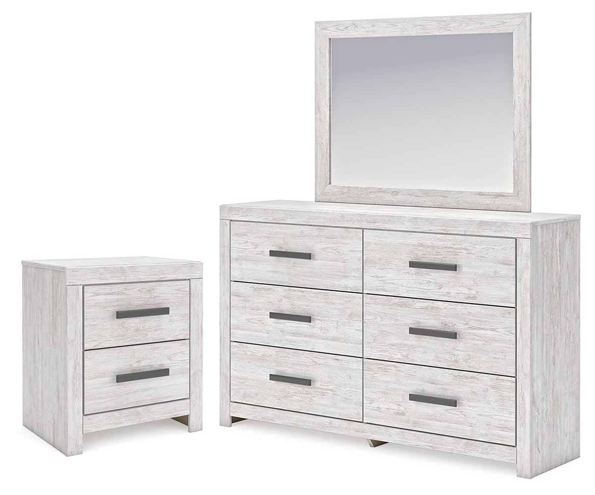 Cayboni Dresser, Mirror and Nightstand (B3788-SI)