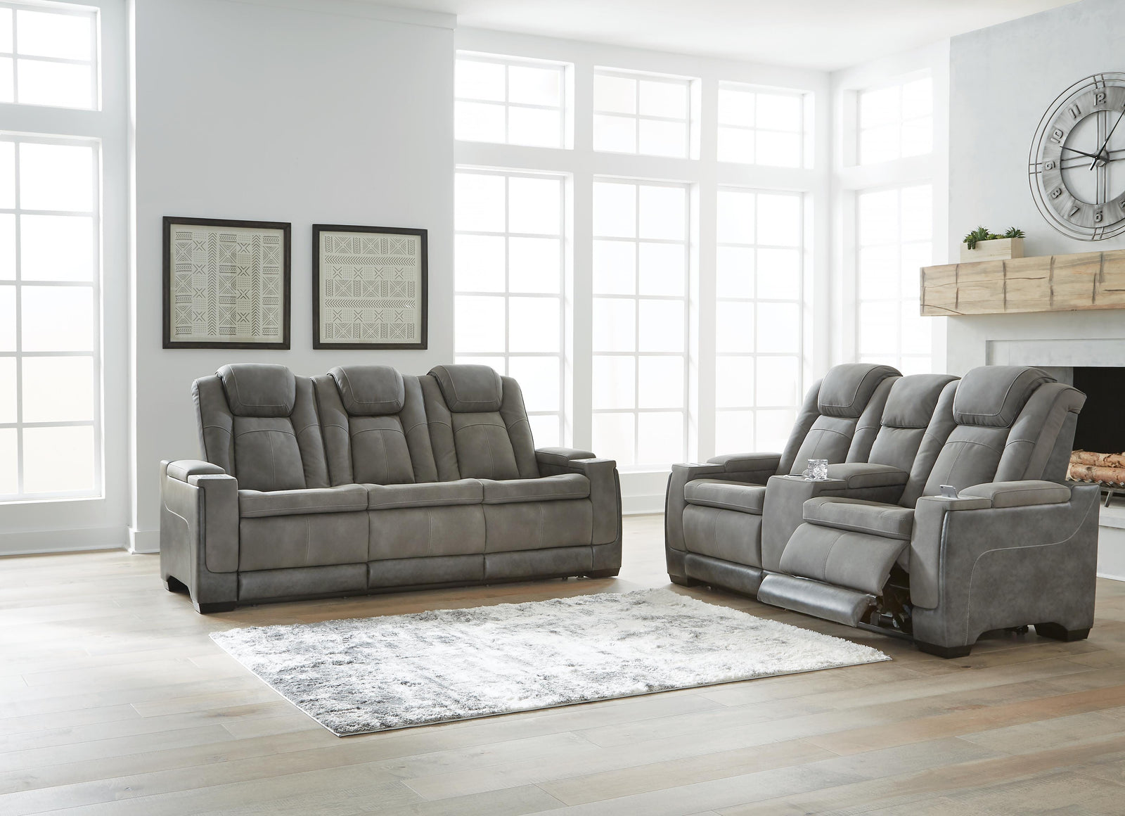Next-Gen Durapella Power Reclining Sofa and Loveseat (22004-SI) - Image 2