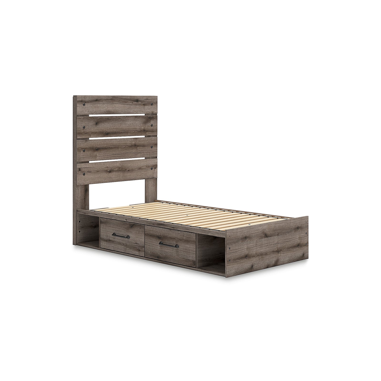 Graystorm Twin Panel Bed with Storage (PCB2405-SI) - Image 3