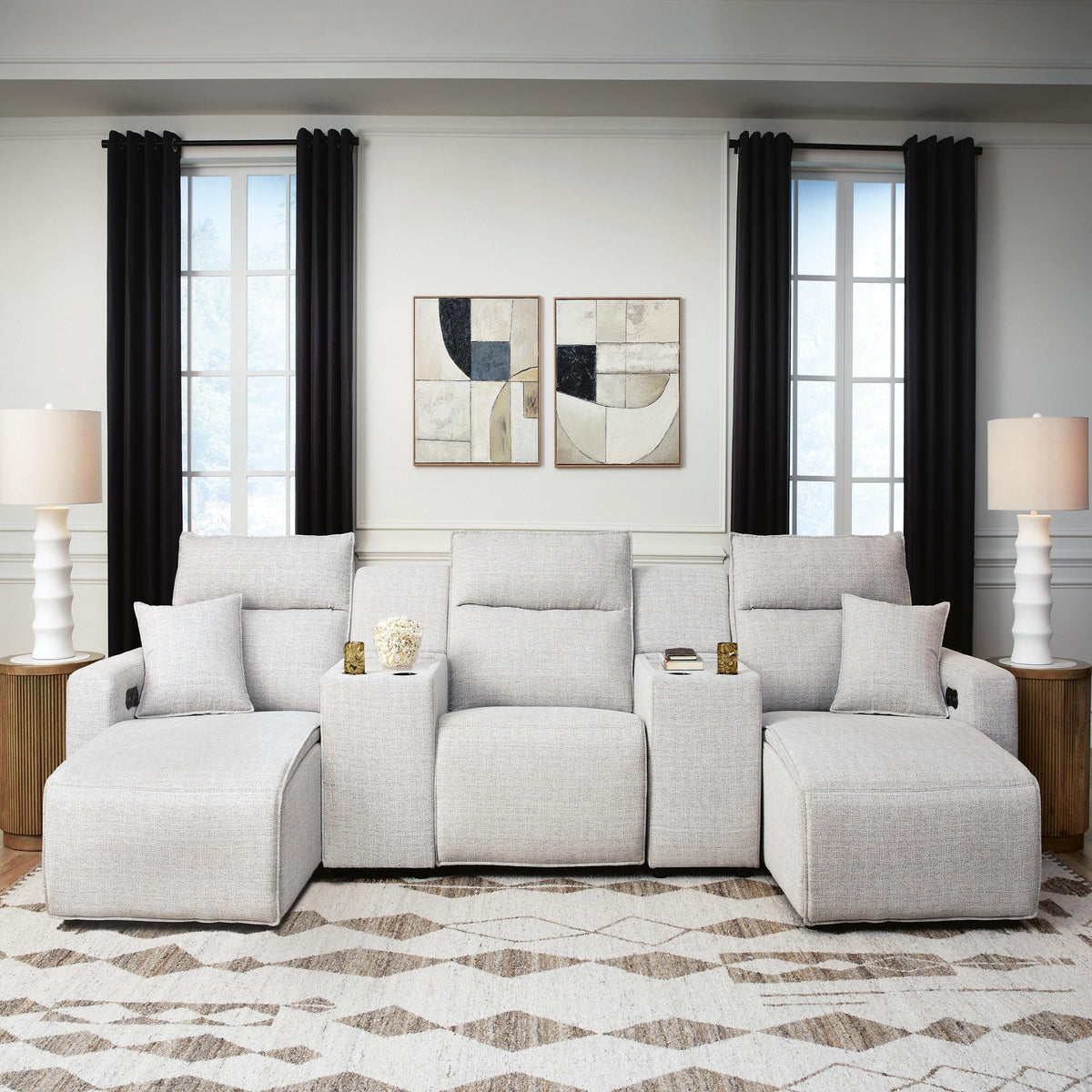 Modmax II 5-Piece Power Reclining Sectional with Chaise and Consoles (65907-SI)