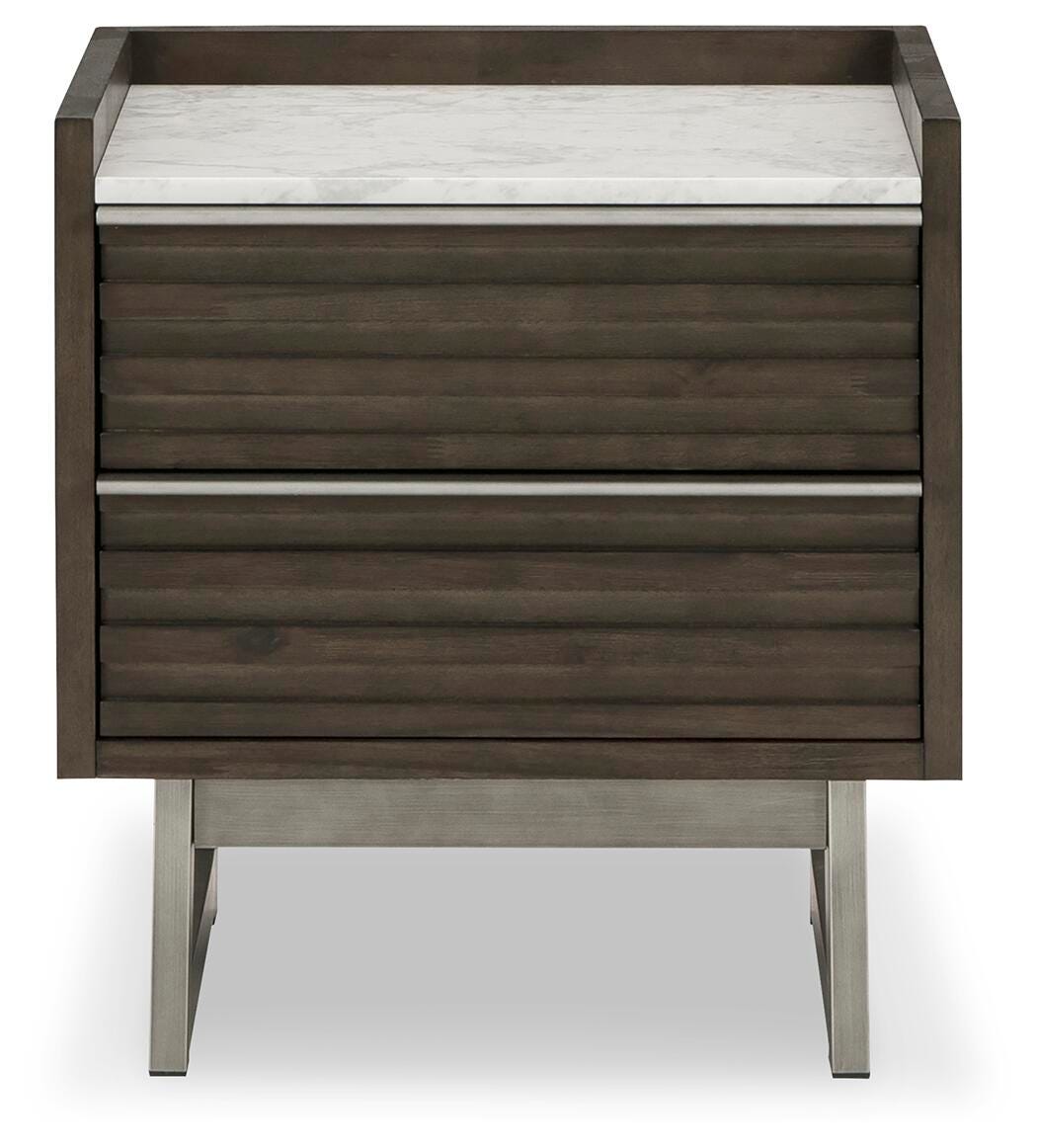 Arkenton Nightstand - Grayish Brown/White  (B786-SI)