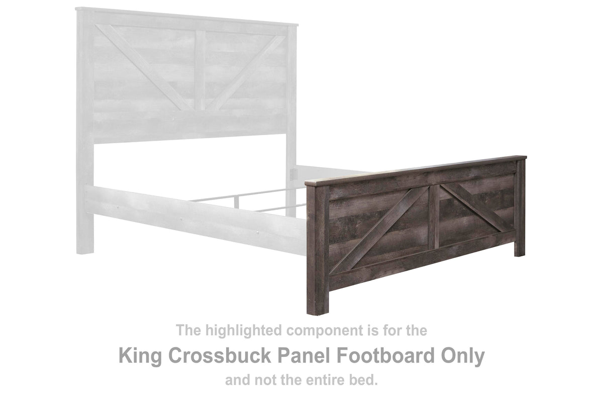 Wynnlow Crossbuck Panel Footboard - Gray  (B440-SI)
