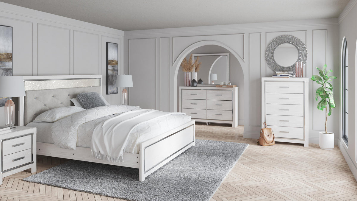 Altyra Bookcase Storage Bed, Chest and 2 Nightstands (B2640-SI)