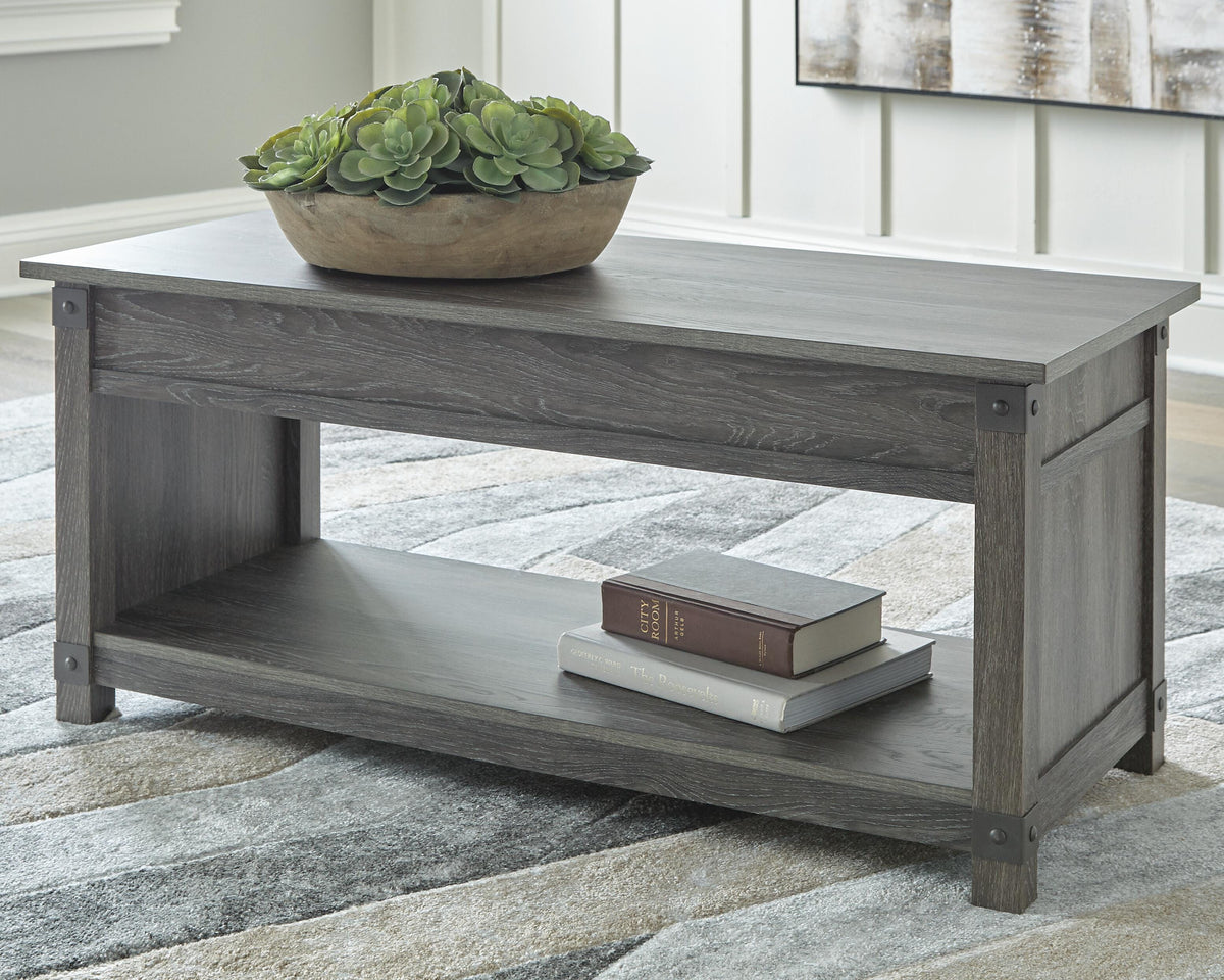 Freedan Lift-Top Coffee Table - Grayish Brown  (T175-SI) - Image 2