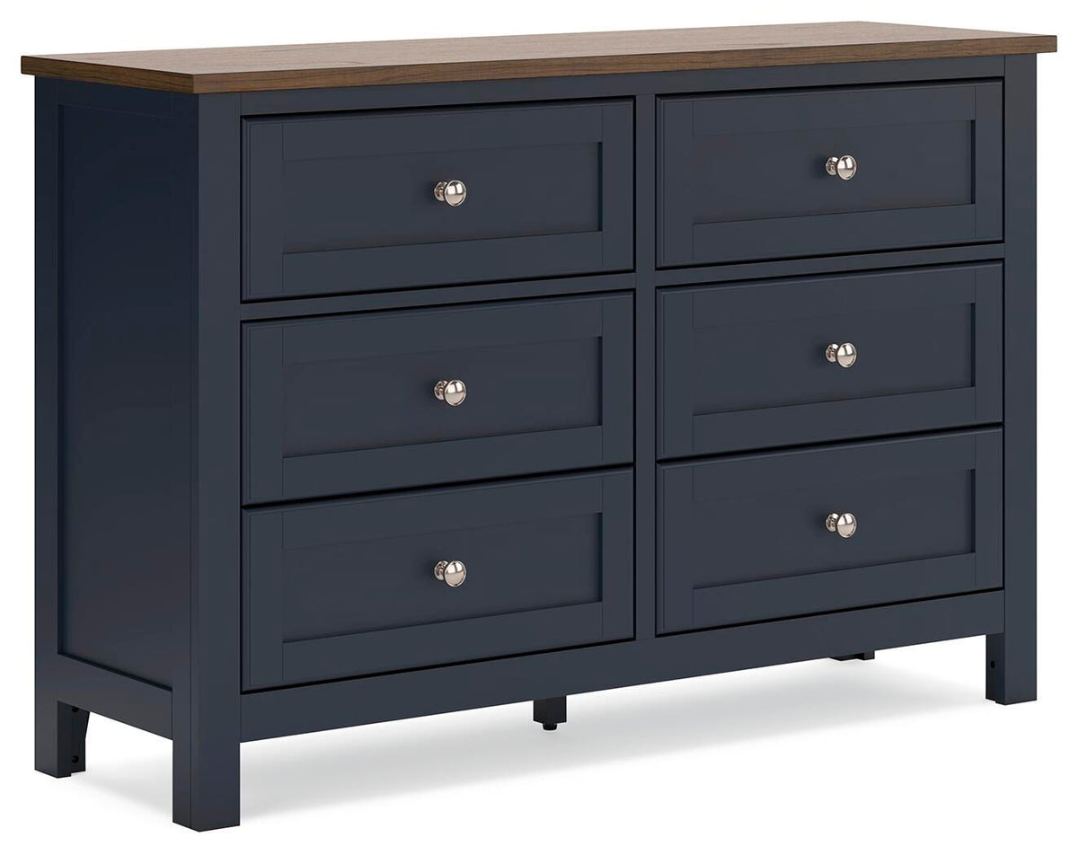 Landocken Panel Bed, Dresser, Chest and Nightstand - Brown/Blue  (B414-SI) - Image 3
