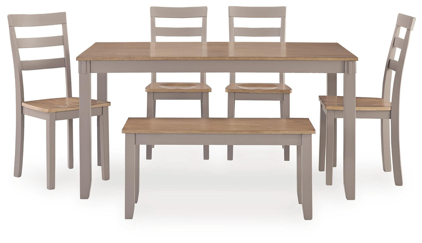 Harperfeld Dining Table and 4 Chairs and Bench (Set of 6) (PCD403-SI) - Image 3