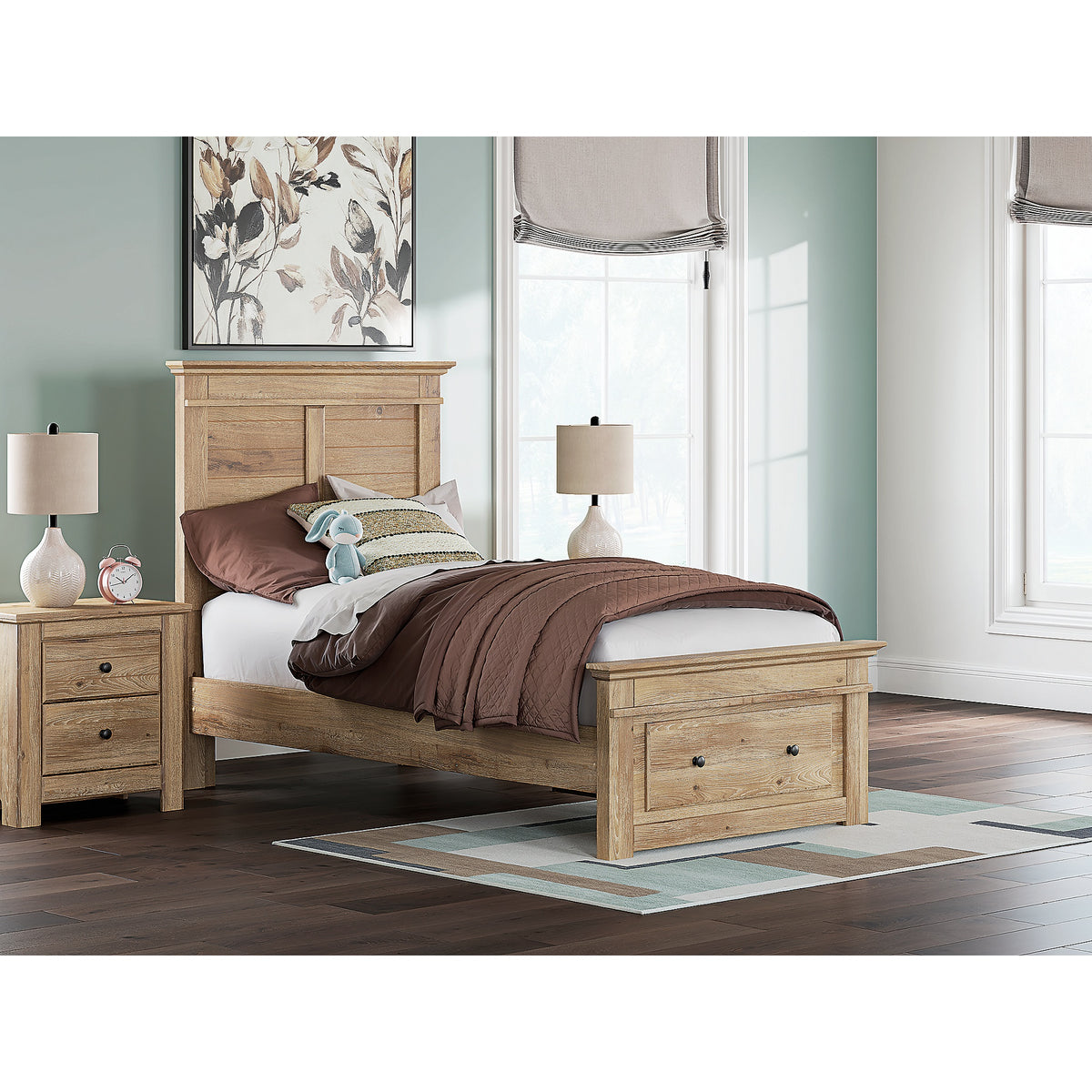 Makidern Twin Panel Storage Bed, Dresser and Mirror (PCB1170-SI) - Image 17