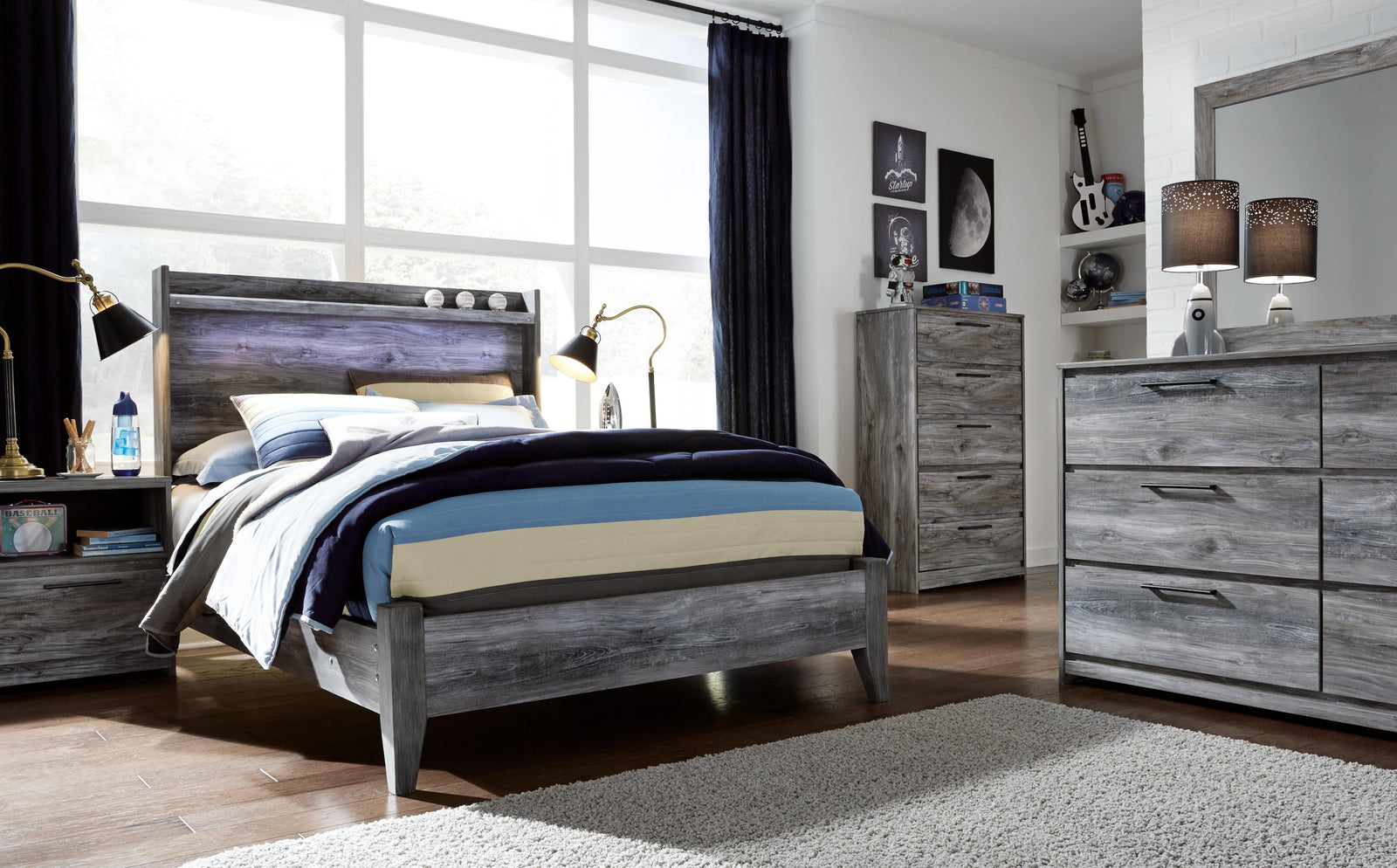 Baystorm Panel Bed and Chest - Gray  (B221-SI) - Image 4
