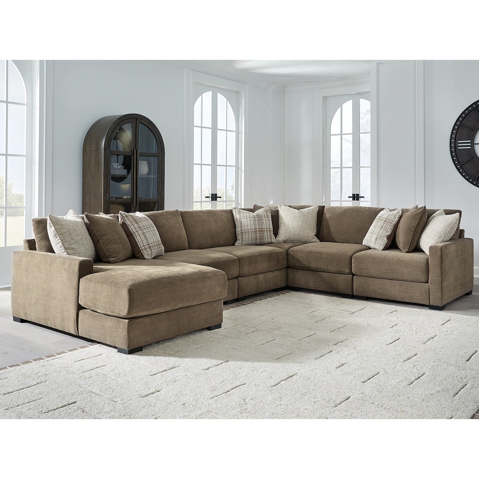 Camellia-Court 6-Piece Sectional with Chaise (68207S14-SI) - Image 2