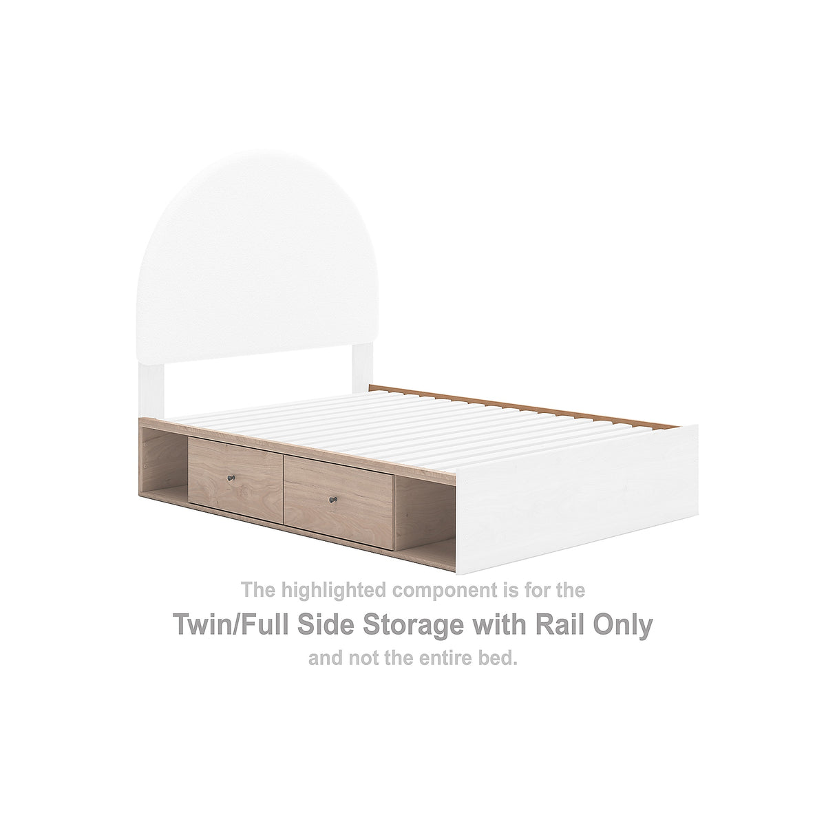 Arloster Twin/Full Side Storage with Rail (PCB1566-SI)