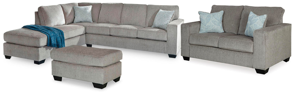 Altari 2-Piece Sectional with Chaise, Loveseat and Ottoman (87214-SI)