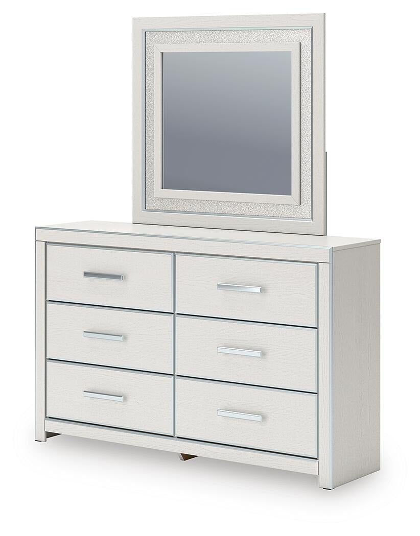 Zuraleus Queen Upholstered Platform Bed, Dresser, Mirror and Nightstand (PCB3381-SI) - Image 8
