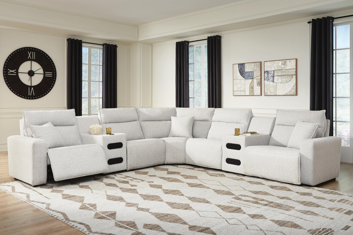 Modmax II 7-Piece Power Reclining Sectional with Audio Consoles (65907-SI) - Image 2