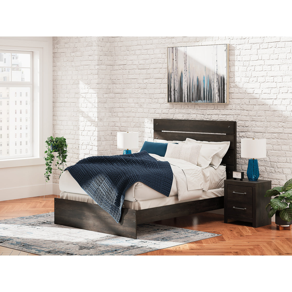 Hollivern Queen Panel Bed, Dresser and Mirror (PCB2108-SI) - Image 19