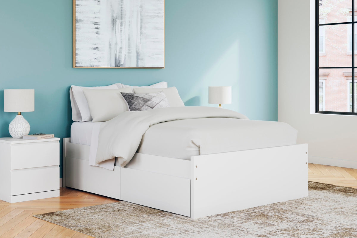 Onita Platform Bed with 2 Side Storage (Youth) - White  (EB9630-SI) - Image 11