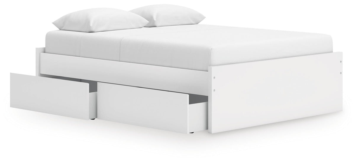 Onita Platform Bed with 1 Side Storage - White  (EB9630-SI) - Image 2