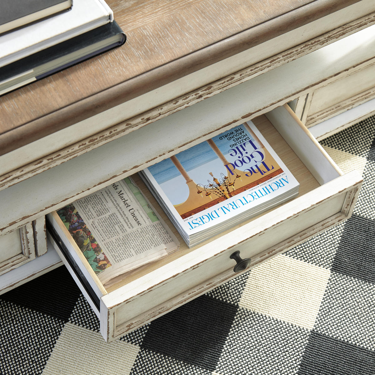 Realyn Coffee Table with Lift Top - White/Brown  (T523-SI) - Image 7