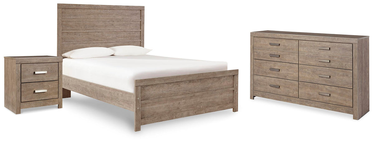 Culverbach Panel Bed, Dresser and Nightstand - Gray  (B070-SI)