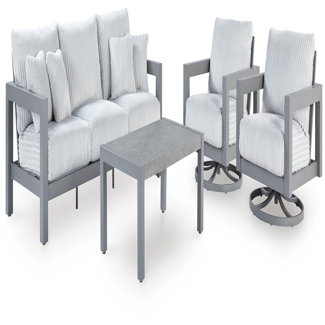 Hurley Park Outdoor Sofa, 2 Lounge Chairs and Coffee Table (PCP695-SI)
