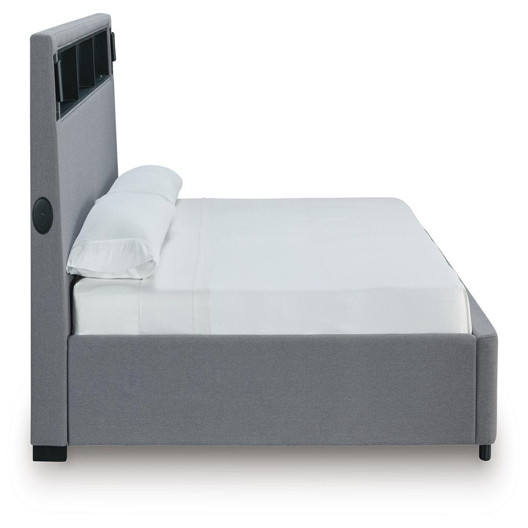Finigale California King Upholstered Bed with Wireless Audio (PCB2721-SI) - Image 9