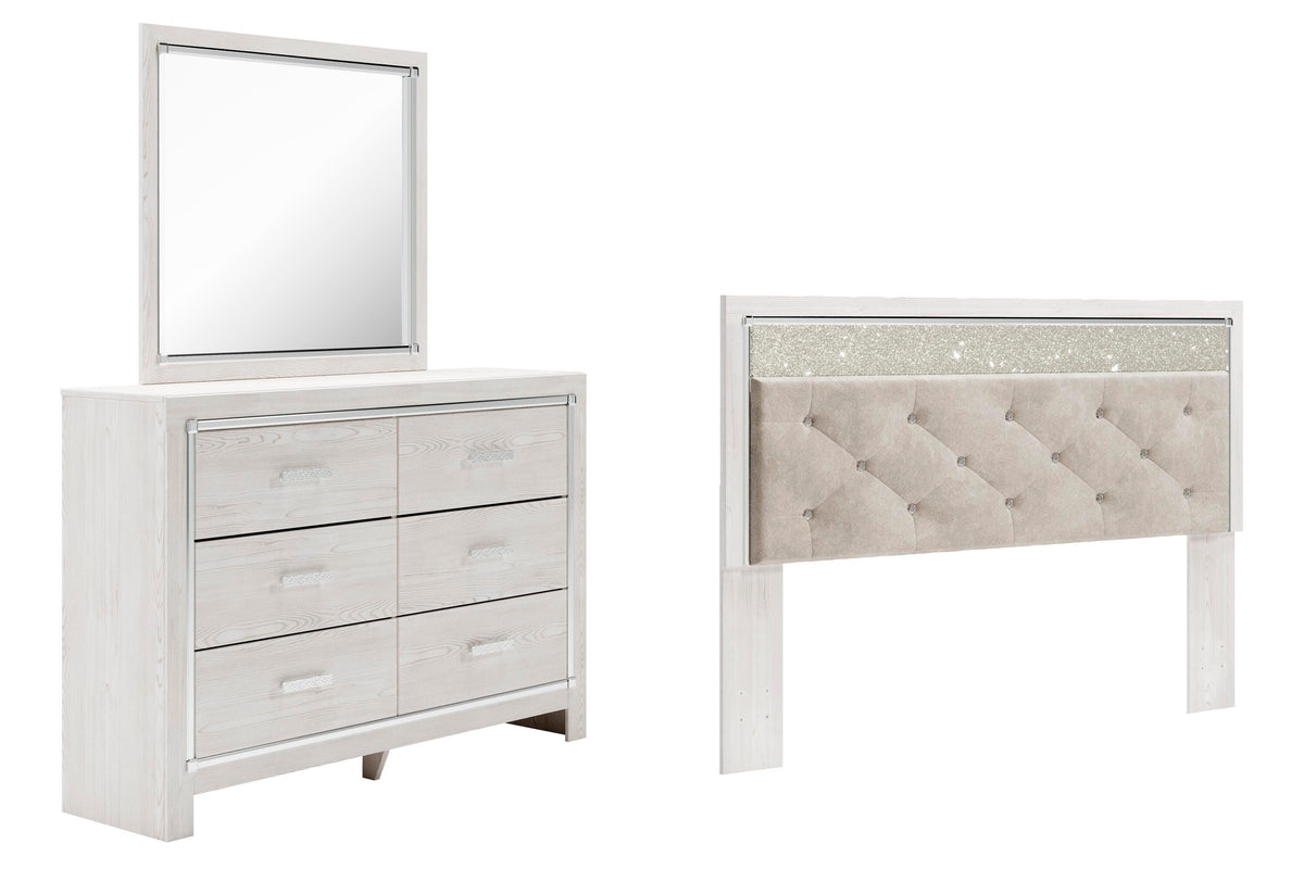 Altyra Panel Headboard, Dresser and Mirror - White  (B2640-SI)