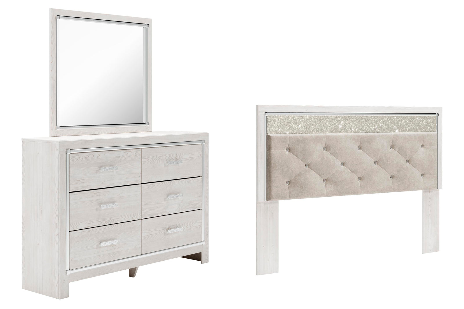 Altyra Panel Headboard, Dresser and Mirror - White  (B2640-SI)