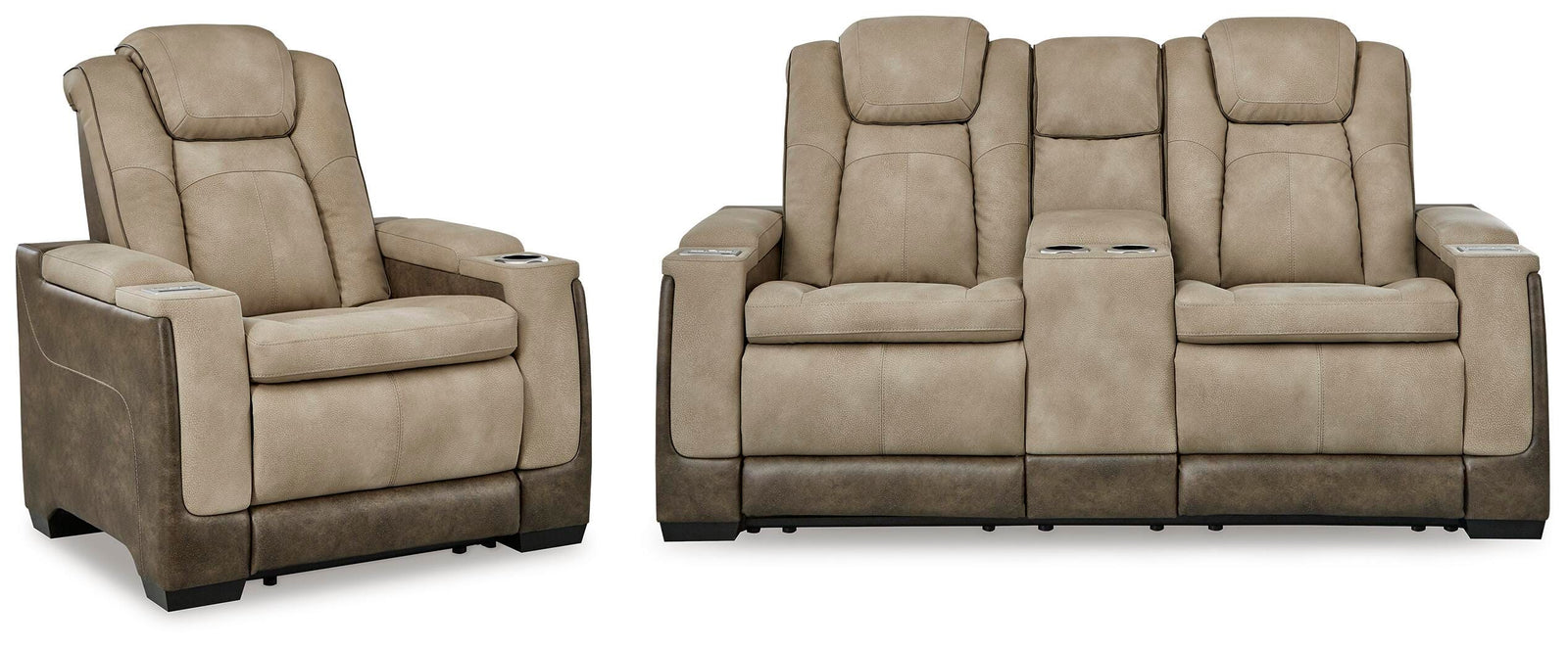 Next-Gen Durapella Power Reclining Loveseat and Power Recliner (22003-SI)
