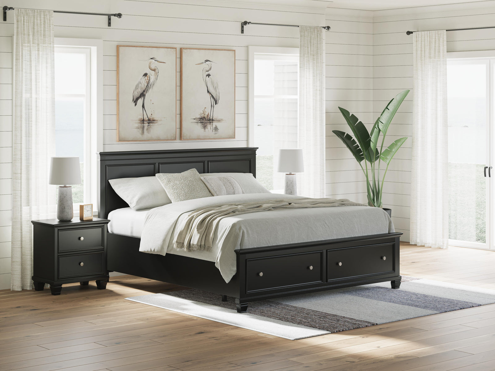 Lanolee Panel Storage Bed - Black  (B687-SI) - Image 9