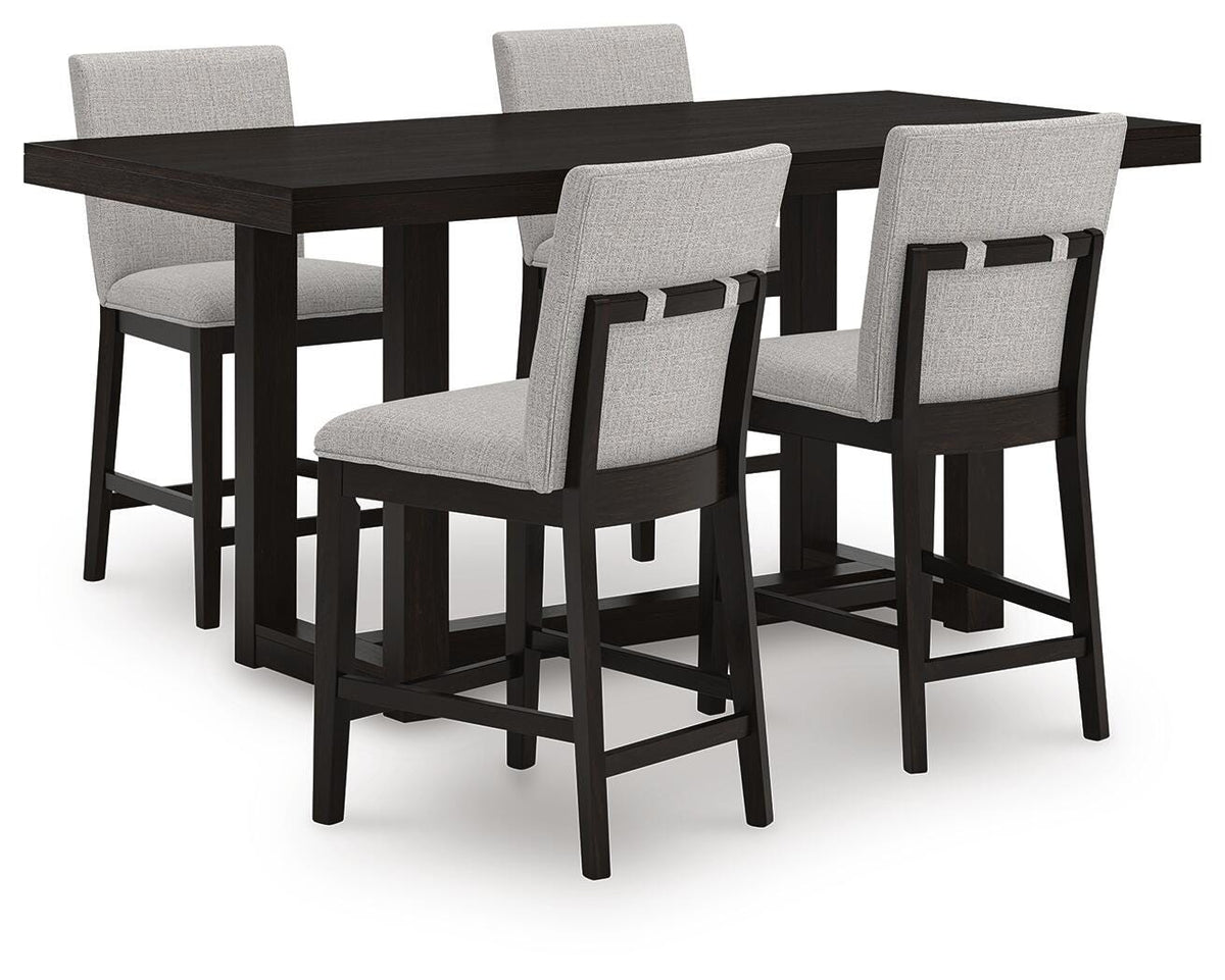 Neymorton Counter Height Dining Table and 4 Barstools (D618-SI)