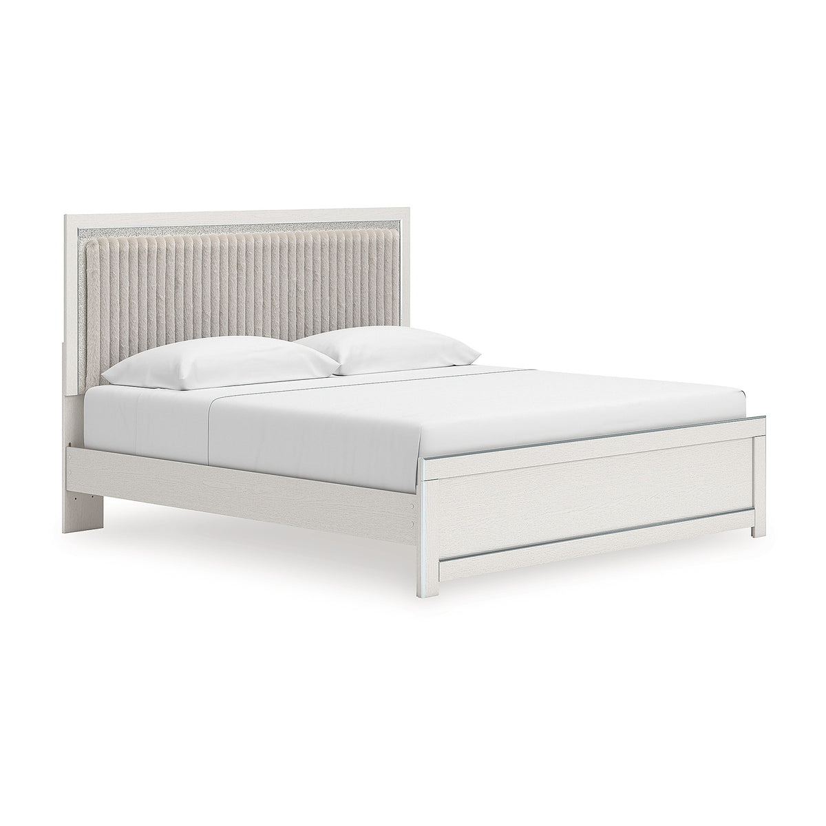 Zuraleus King Upholstered Panel Platform Bed (PCB3381-SI)