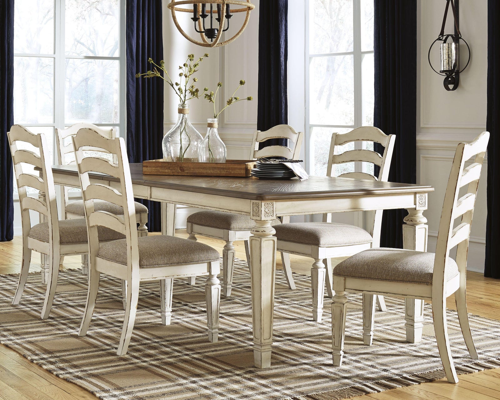 Realyn Extension Dining Table and 6 Chairs (D743-SI) - Image 2
