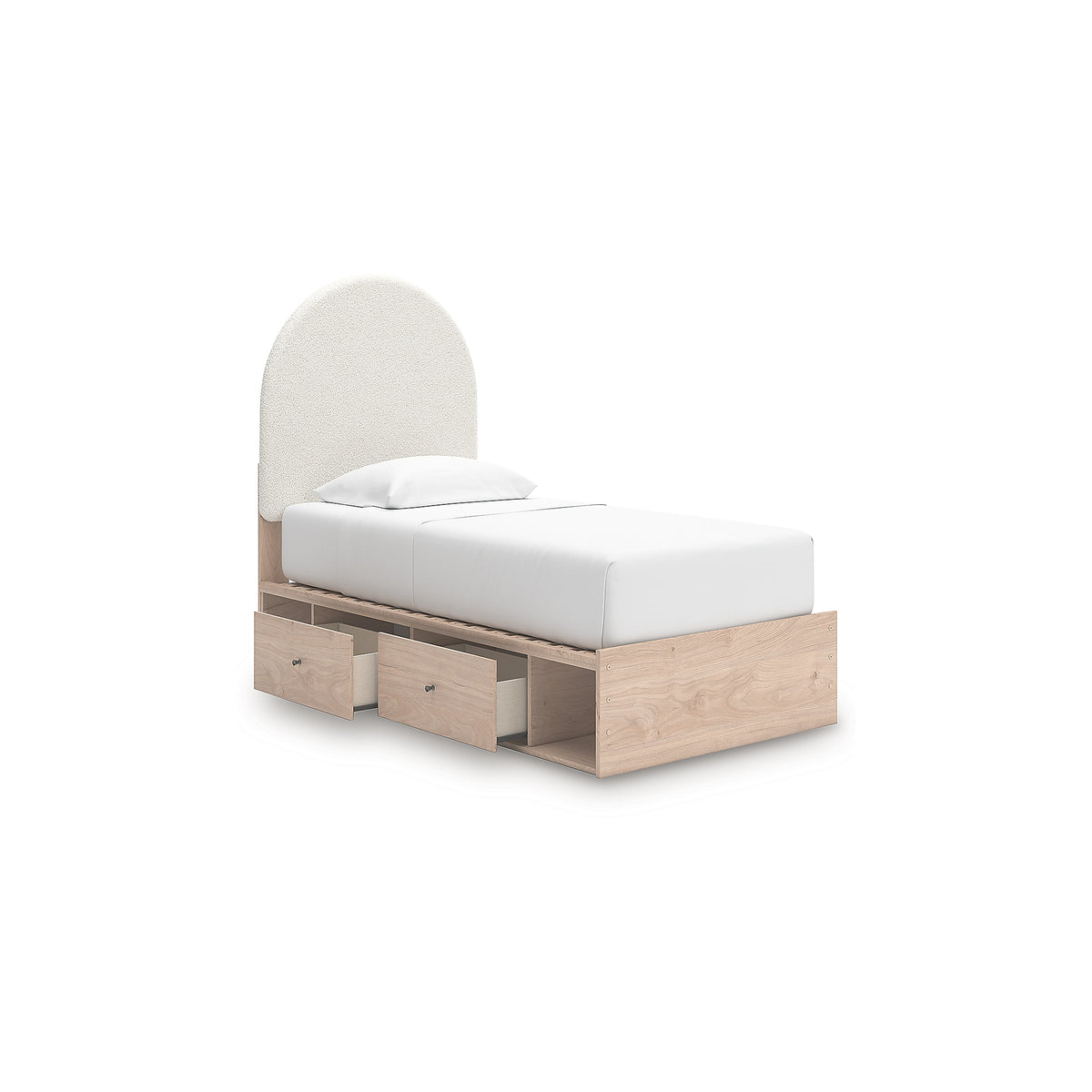 Arloster Twin Upholstered Panel Bed with Storage (PCB1566-SI) - Image 5