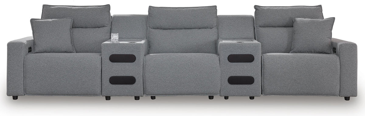 Modmax II 5-Piece Power Reclining Sectional with Audio Consoles (65906-SI)