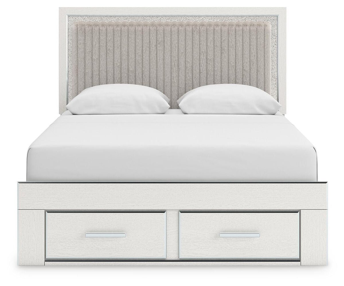 Zuraleus Queen Upholstered Panel Platform Storage Bed, Dresser and Mirror (PCB3381-SI) - Image 9