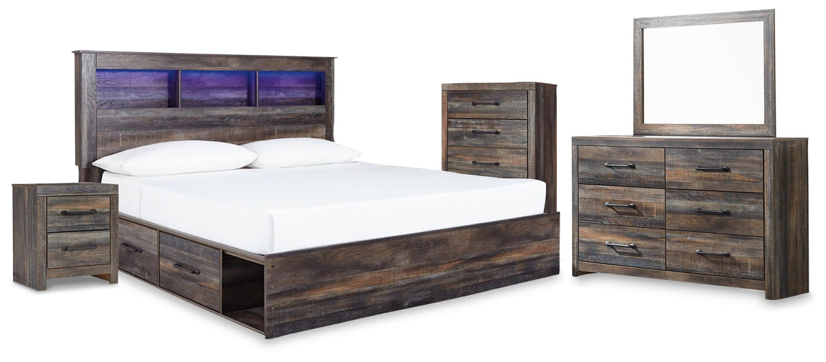 Drystan Storage Bed, Dresser, Mirror, Chest and Nightstand (B211-SI)