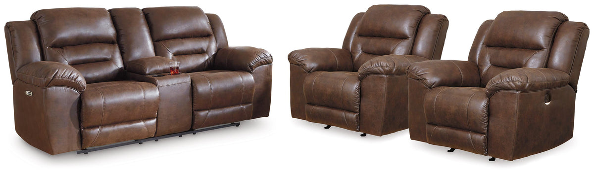 Stoneland Power Reclining Loveseat and 2 Power Recliners (39904-SI)