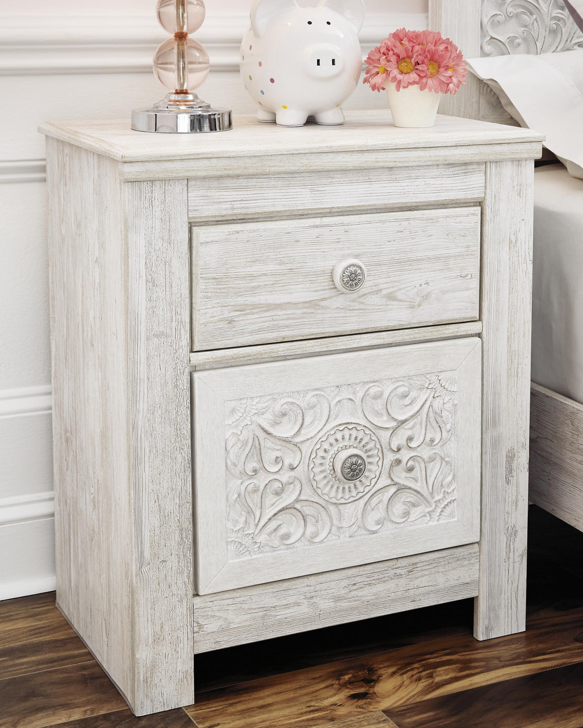 Paxberry Nightstand (Youth) - Whitewash  (B181-SI) - Image 2