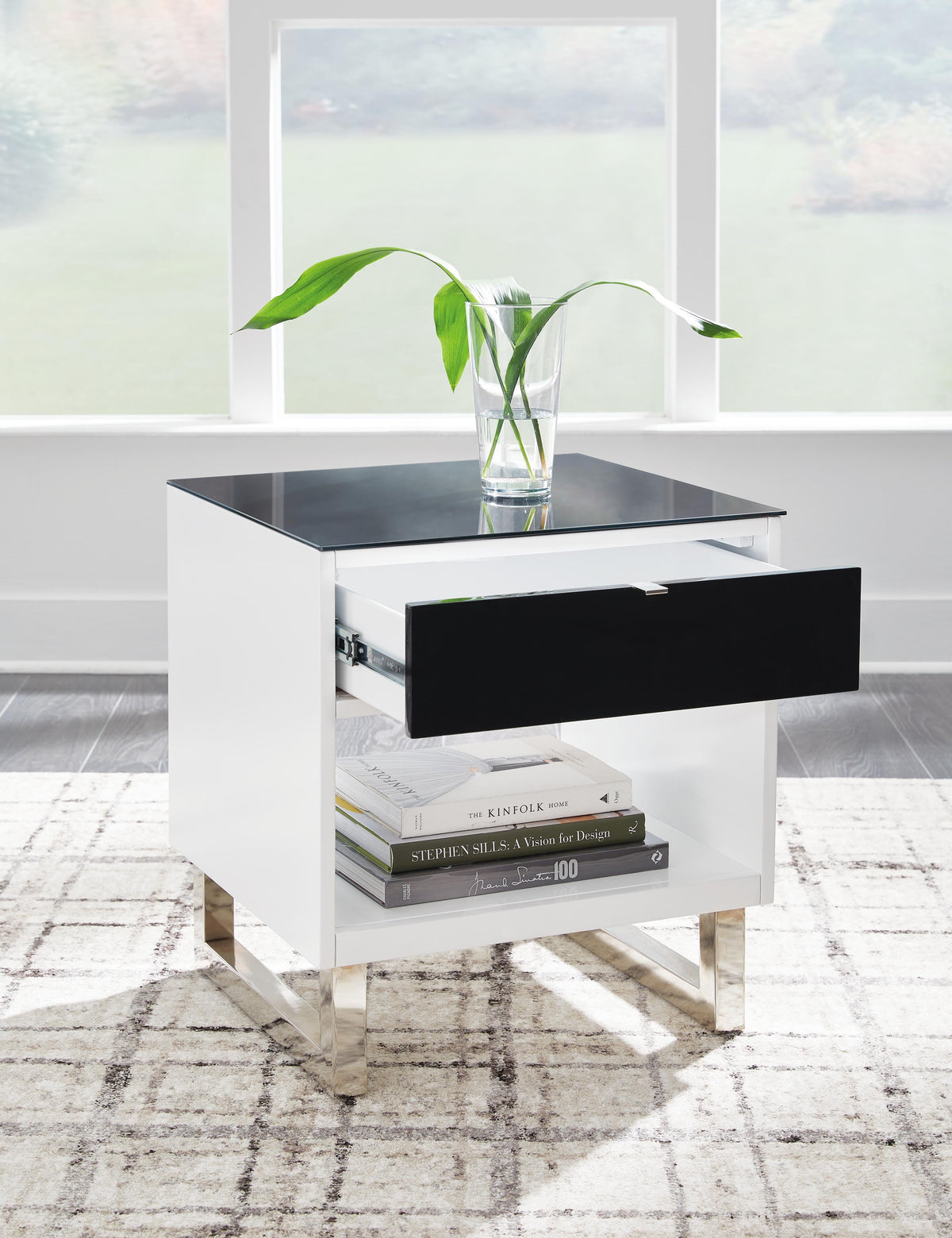 Gardoni End Table - White/Black  (T756-SI) - Image 7