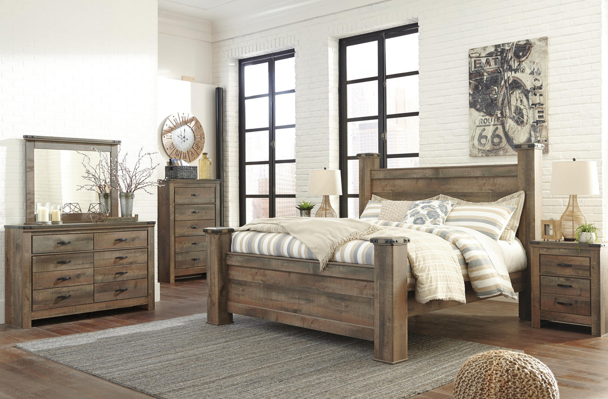 Trinell Poster Bed - Brown  (B446-SI) - Image 5