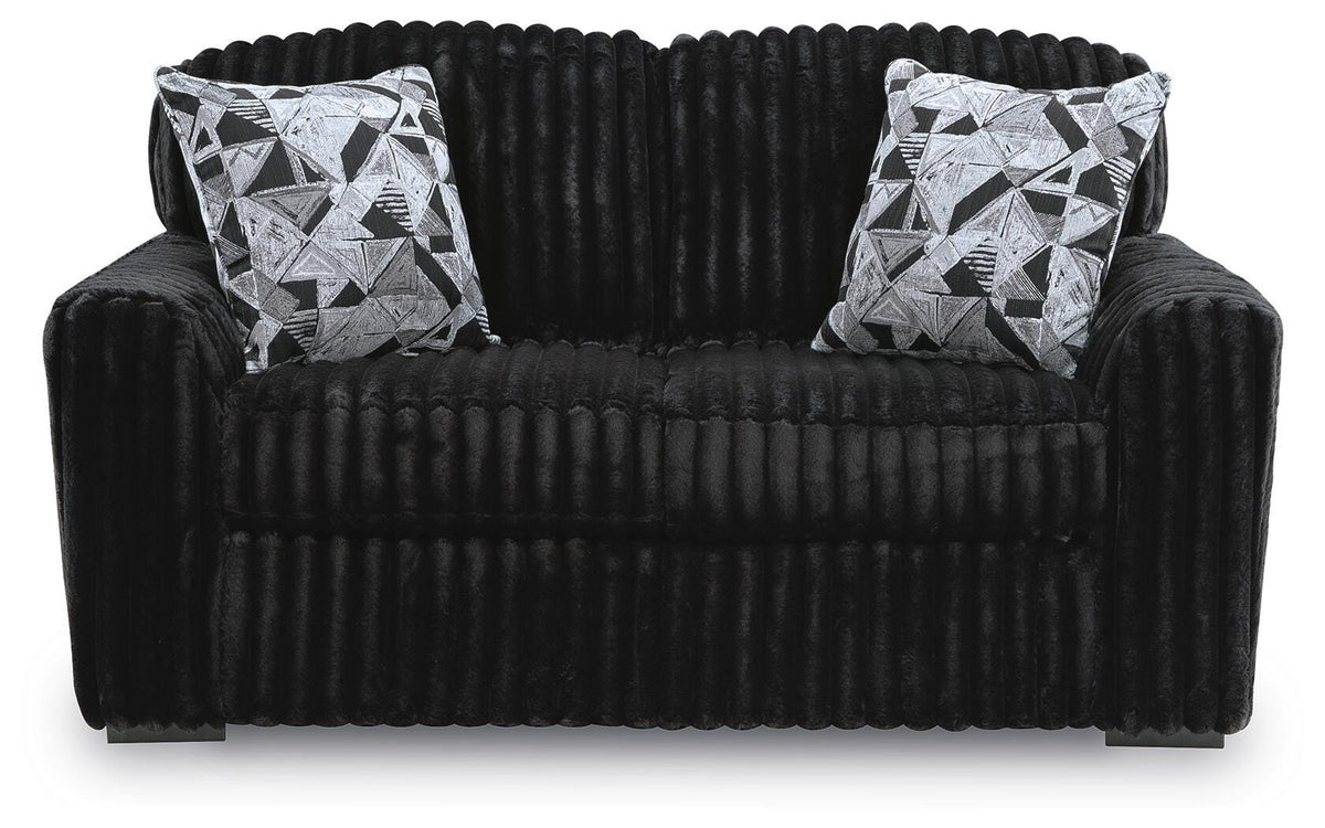 Midnight-Madness Sofa, Loveseat and Oversized Ottoman (98103-SI) - Image 5