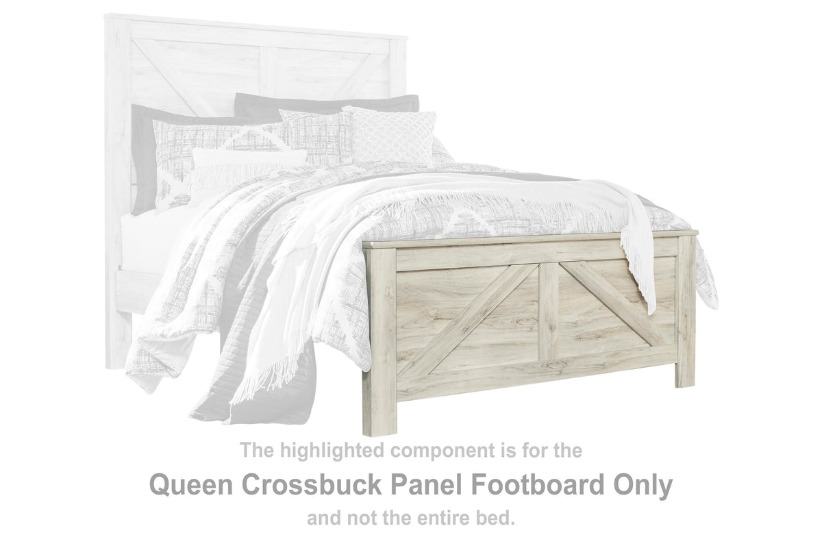 Bellaby Crossbuck Panel Footboard - Whitewash  (B331-SI)