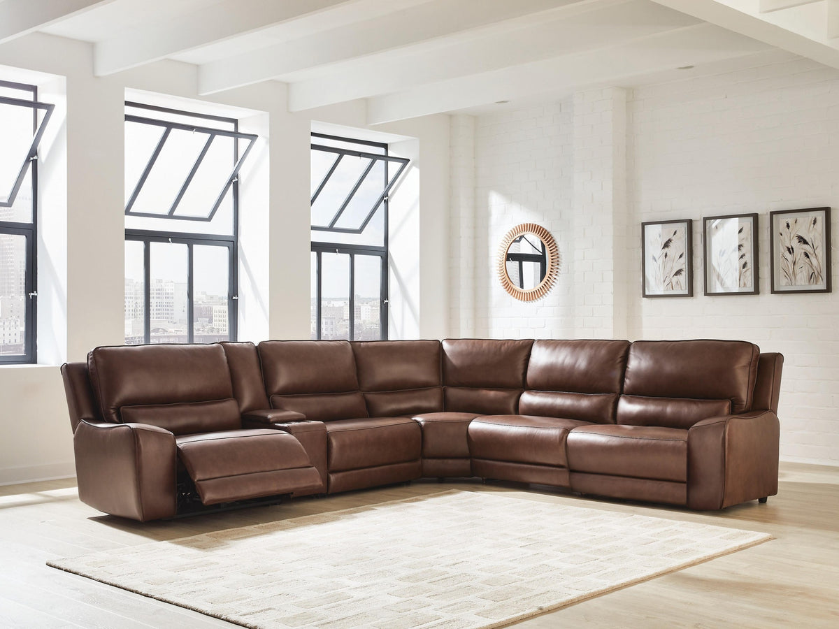 DeepWakes 6-Piece Reclining Sectional with Storage Console (PCU62607-SI) - Image 2