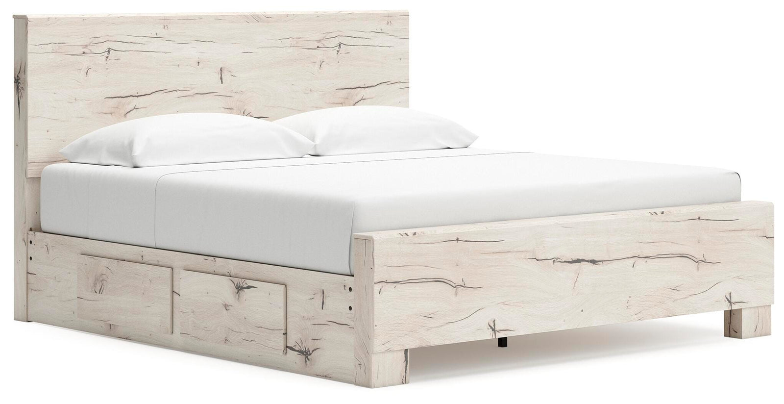 Lawroy Panel Bed with Storage - Light Natural  (B2310-SI)