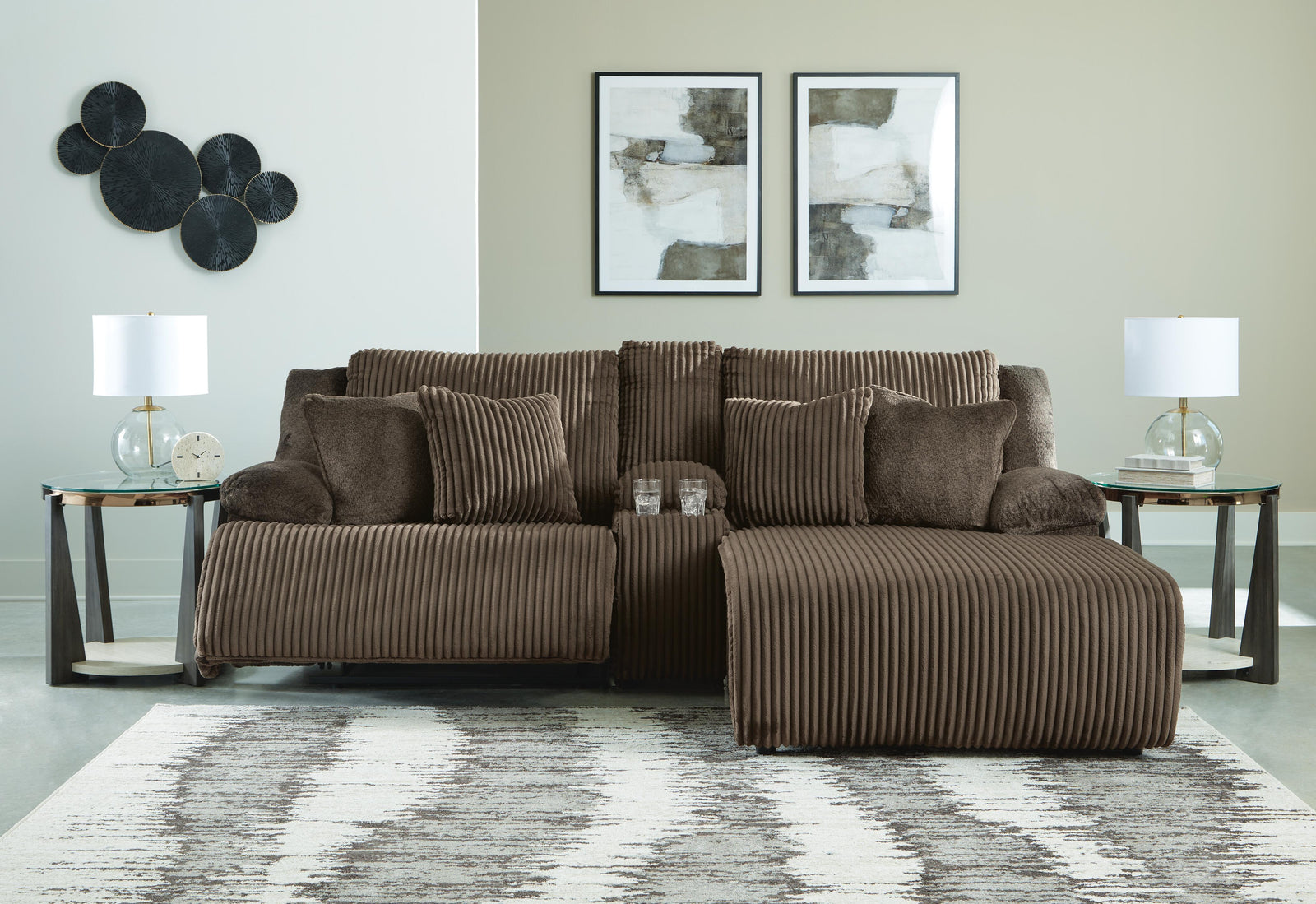 Top Tier 3-Piece Reclining Sectional Sofa with Chaise (92705-SI) - Image 3