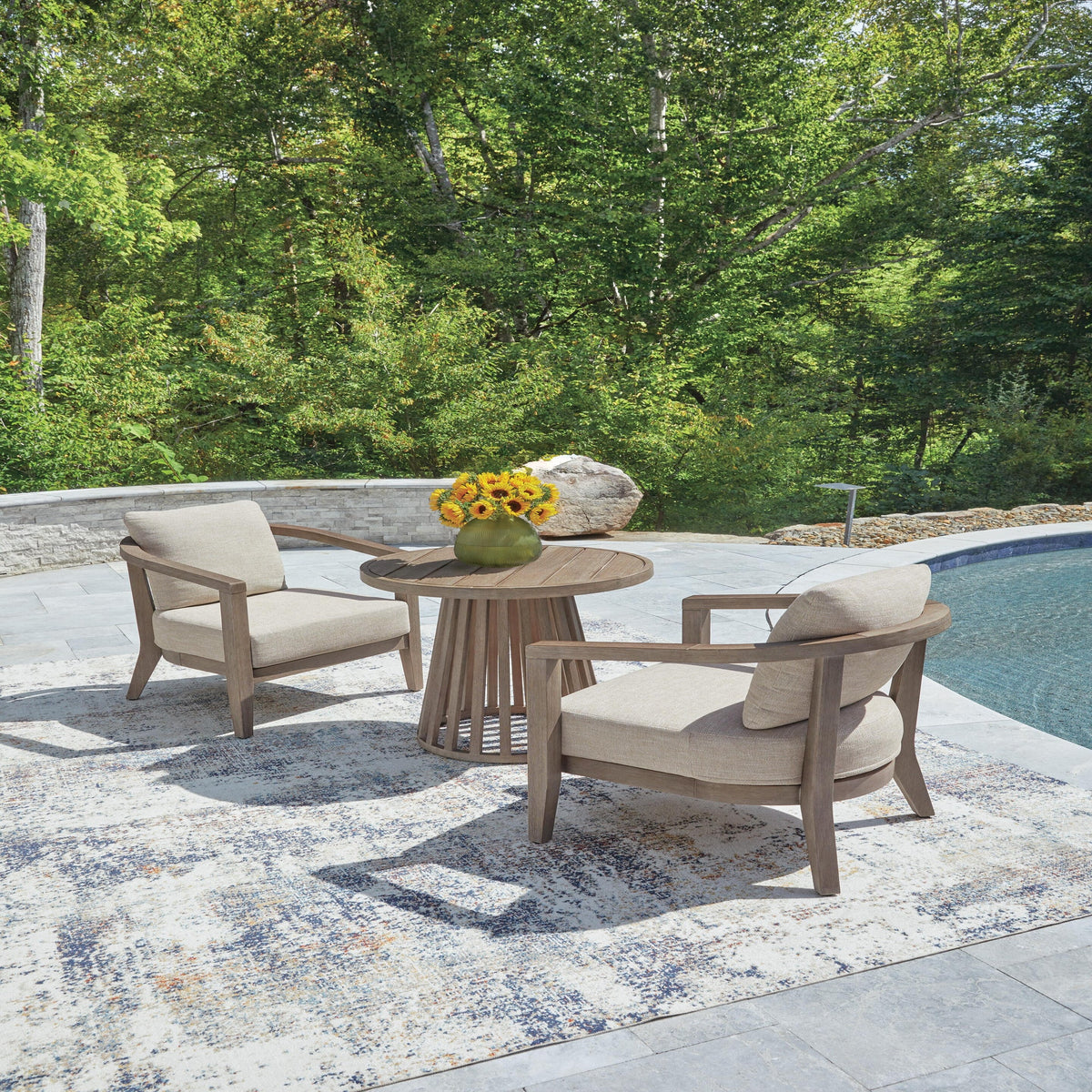 Joy Lagoon Outdoor Chairs with Cushions/Table (Set of 3) (PCP310-SI) - Image 10
