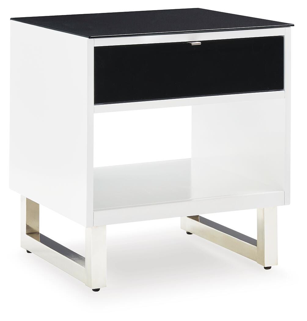 Gardoni End Table - White/Black  (T756-SI)