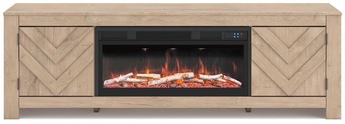 Cayboni 71 TV Stand with Electric Fireplace (W3787-SI)
